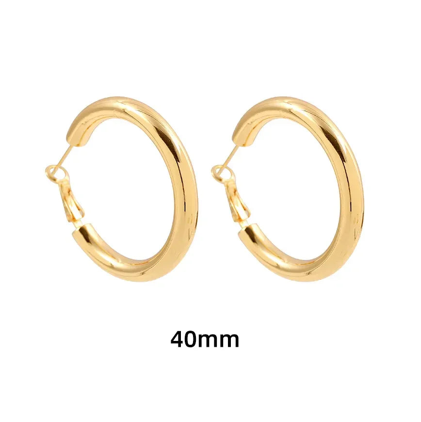 New Trendy Geometric Twisted Thick Hoop Earrings Fashion Gold Color Big Round Circle Earrings for Women Punk Hiphop Jewelry Gift
