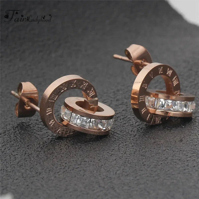 Empress Stainless Pendant Necklace & Earrings Set