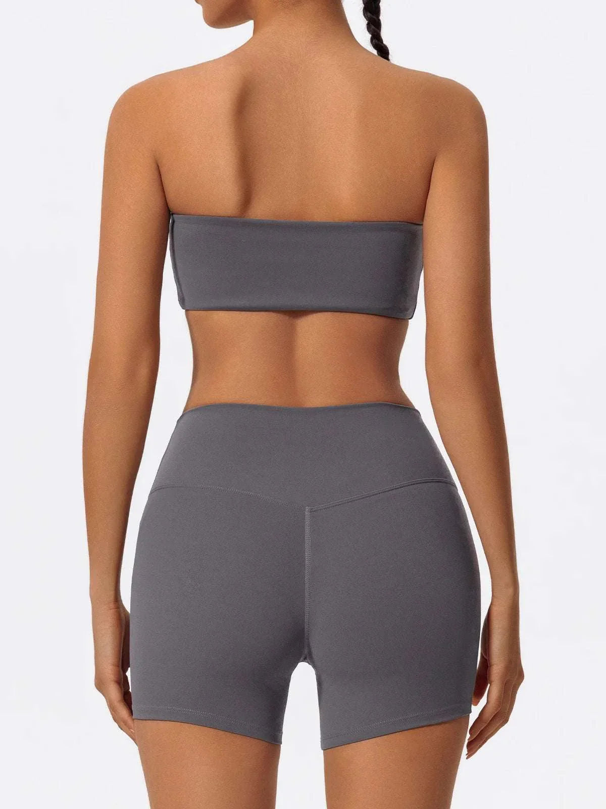Ctenkevet Women Strapless Bra Suits Gym Workout Yoga Outfit Female Fitness Crop Top Outdoors Activewear Women Underwear Set