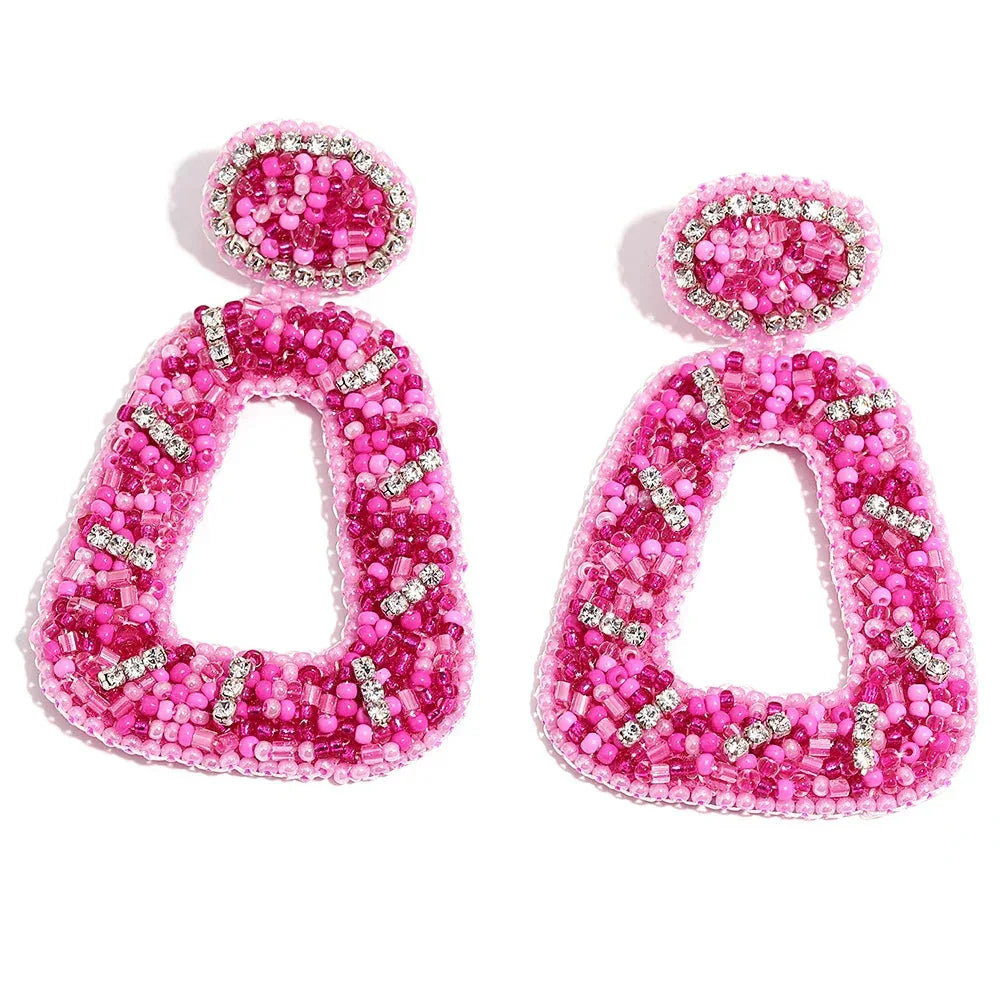 Handmade Beaded Drop Earrings