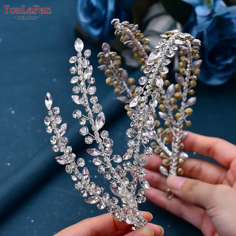 YouLaPan HP496 Fashion Woman Headband Rhinestone Bridal Headpiece Wedding Hair Accessories Bride Tiara Pageant Headdresses
