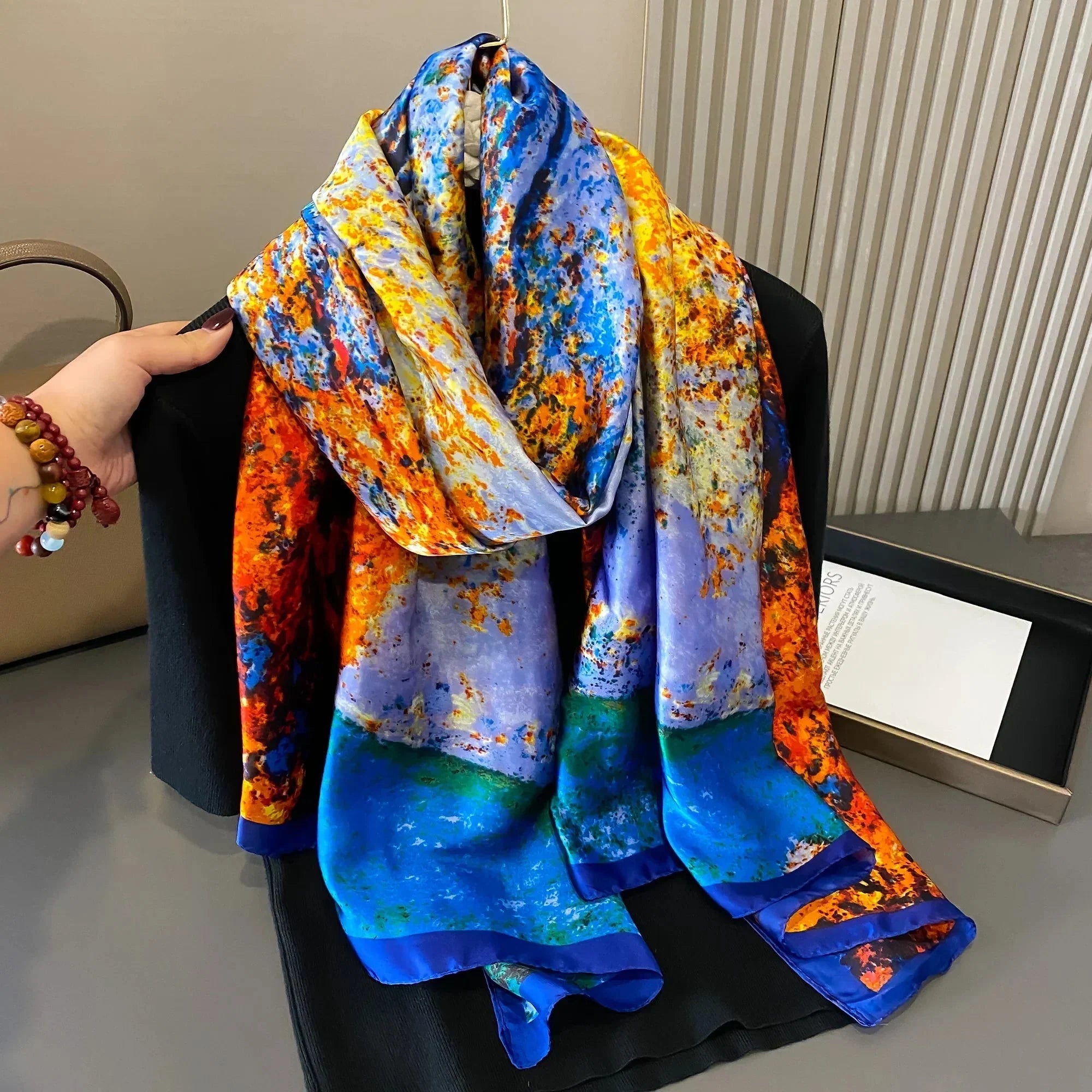 180*90cm Luxury Brand Women Summer Silk Scarves Shawl Lady Wrap Soft Female Europe Designer Beach Bandanna foulard muffler pareo