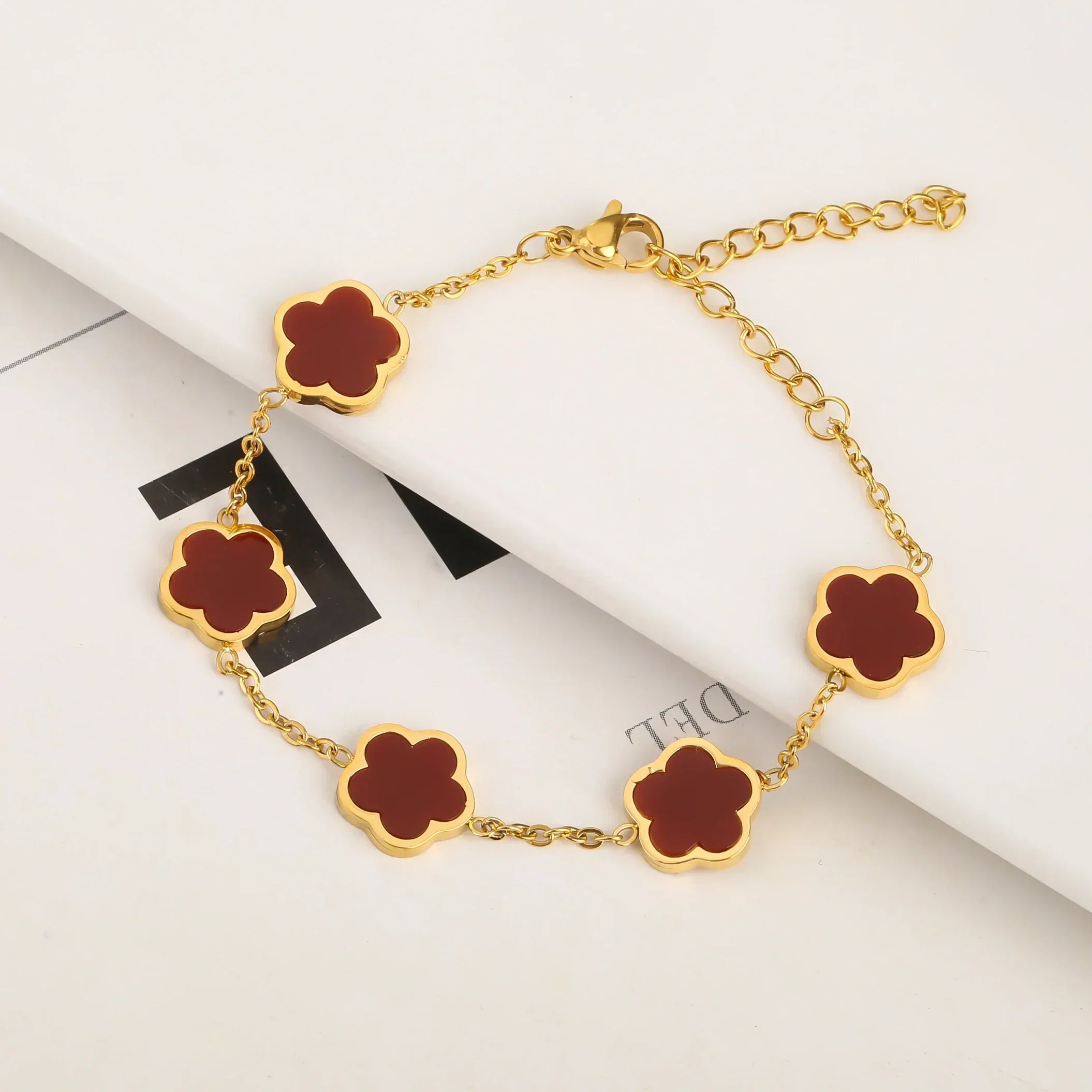 Gold Plated Stainless Steel Flower Bracelet
