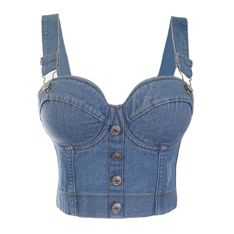Irene Tinnie Sexy Cute Hole Cartoon Decoration Push Up Bustier Women's Bralette Cropped Top Vest Plus Size