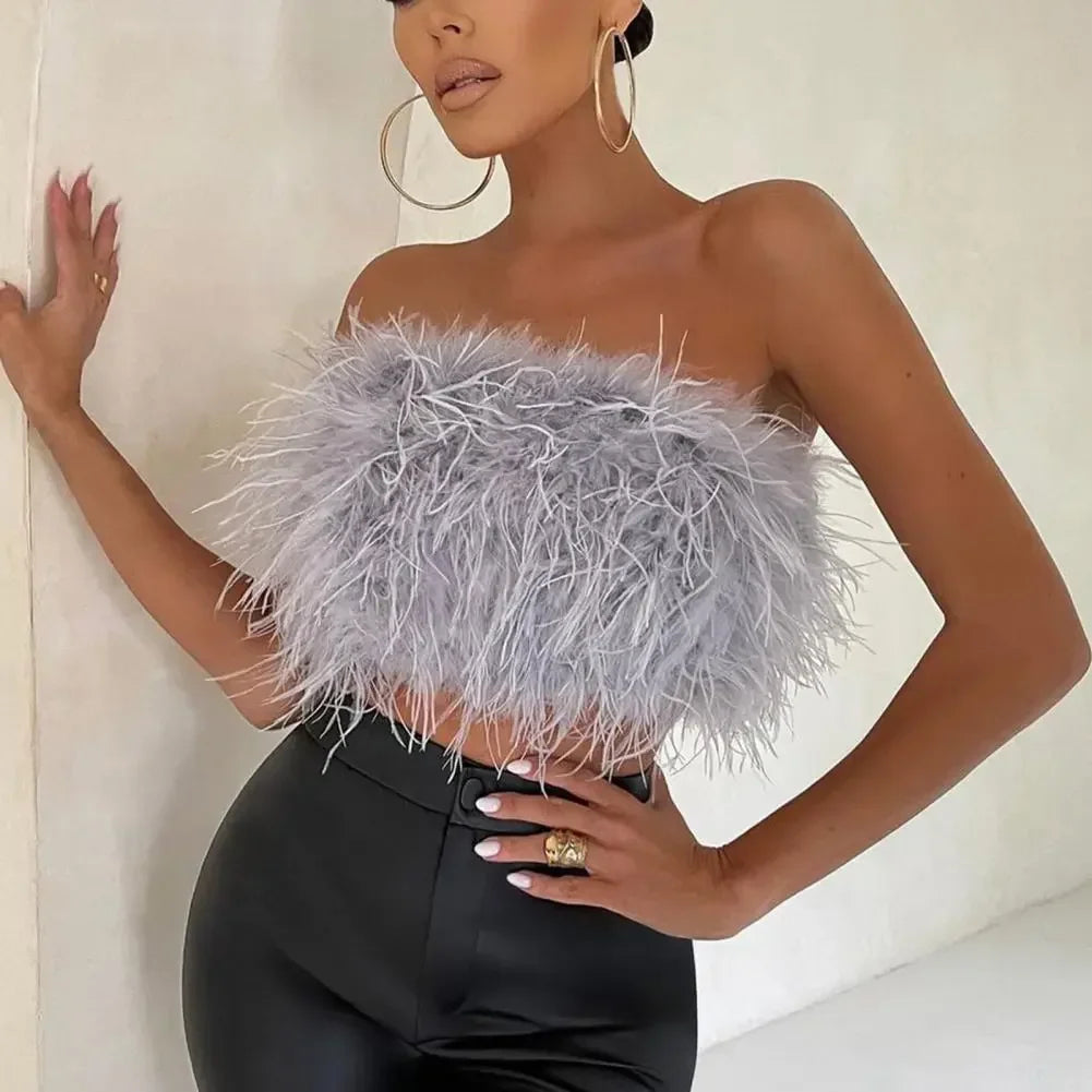 Missy Feather Crop Top