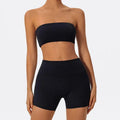 Ctenkevet Women Strapless Bra Suits Gym Workout Yoga Outfit Female Fitness Crop Top Outdoors Activewear Women Underwear Set