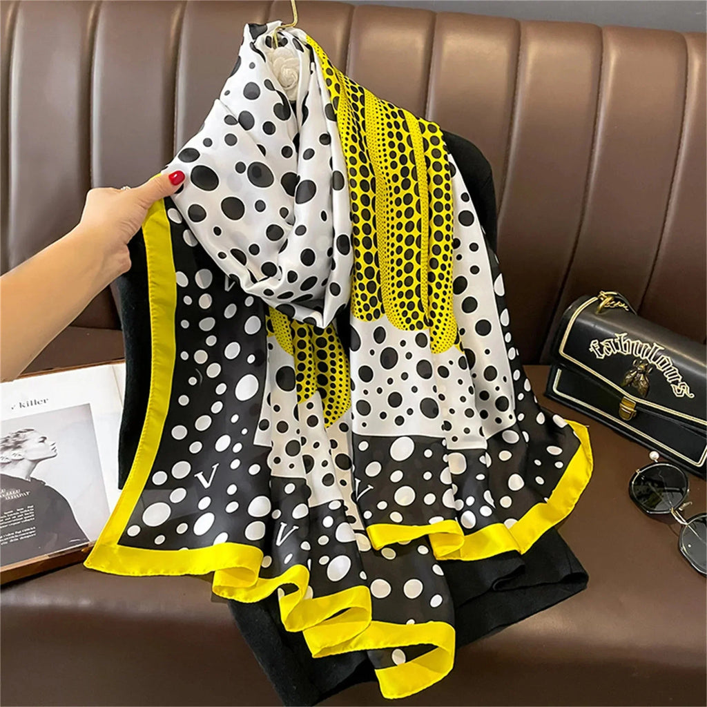 180*90cm Luxury Brand Women Summer Silk Scarves Shawl Lady Wrap Soft Female Europe Designer Beach Bandanna foulard muffler pareo