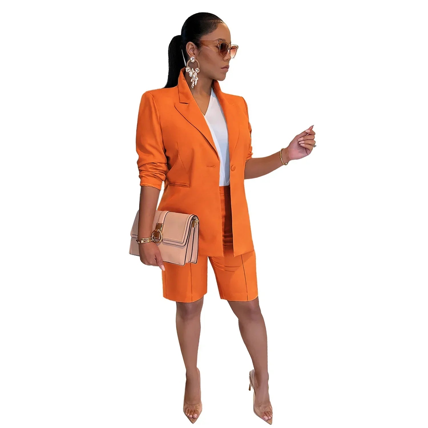 Autumn Office Blazer & Shorts Set