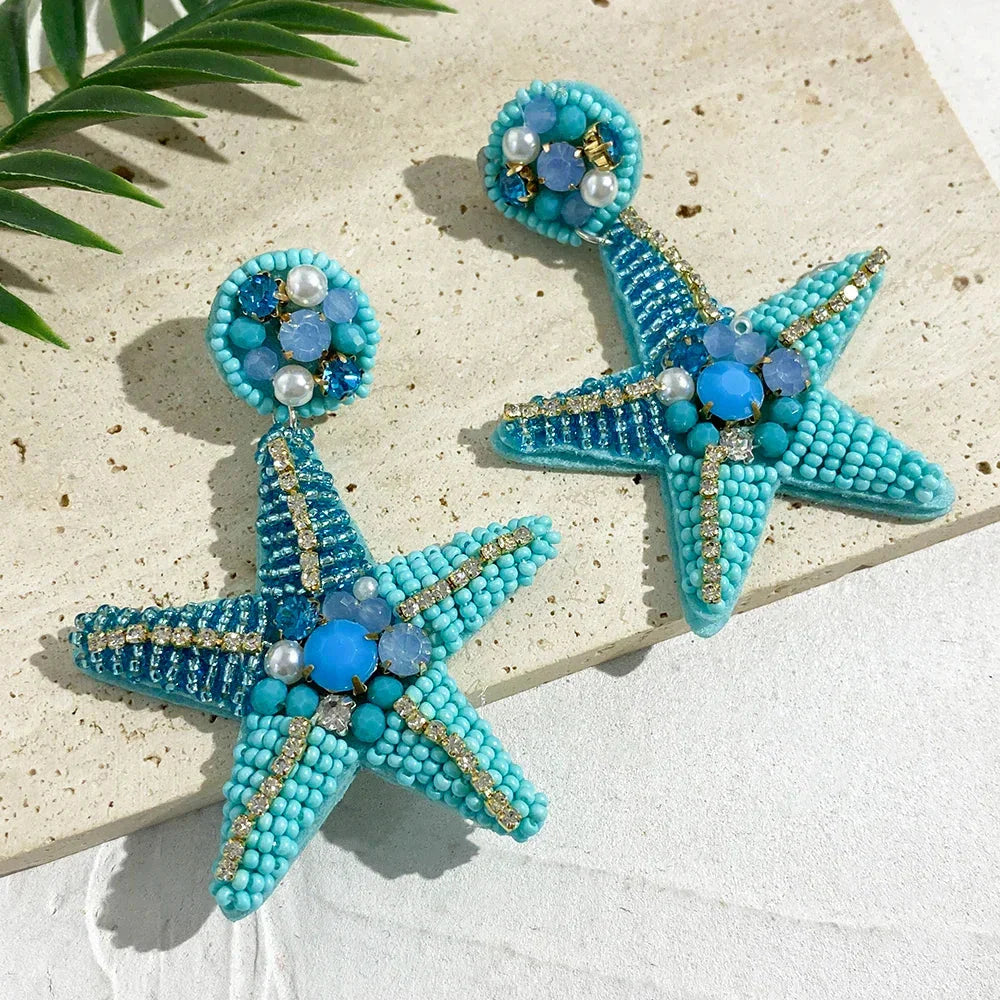 Handmade Beaded Drop Earrings
