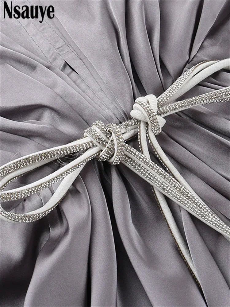 Valerie Satin Halter Maxi Dress
