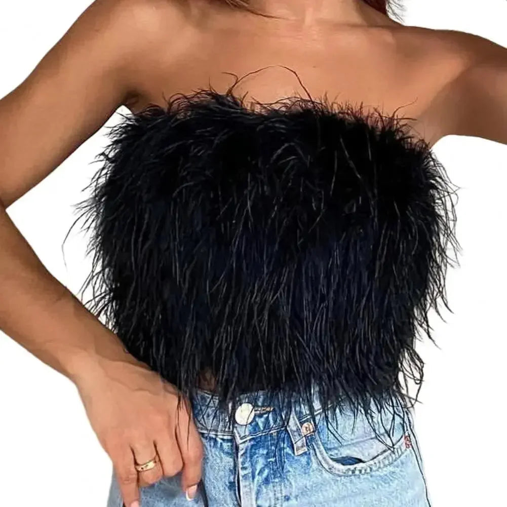 Missy Feather Crop Top