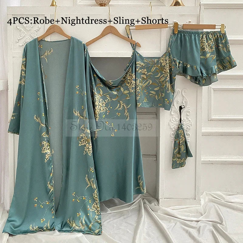 Manifest Kimono Satin Sleepwear Set