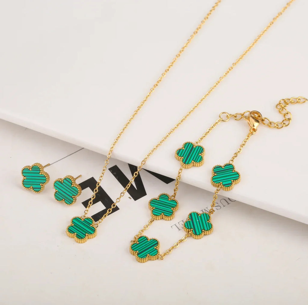 Gold Plated Stainless Steel Flower Bracelet