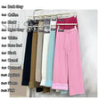 2023 Slim Simple Knit Wide-leg Pants Women's Autumn and Winter High-waisted Moped Pants Thick Casual Pants Straight