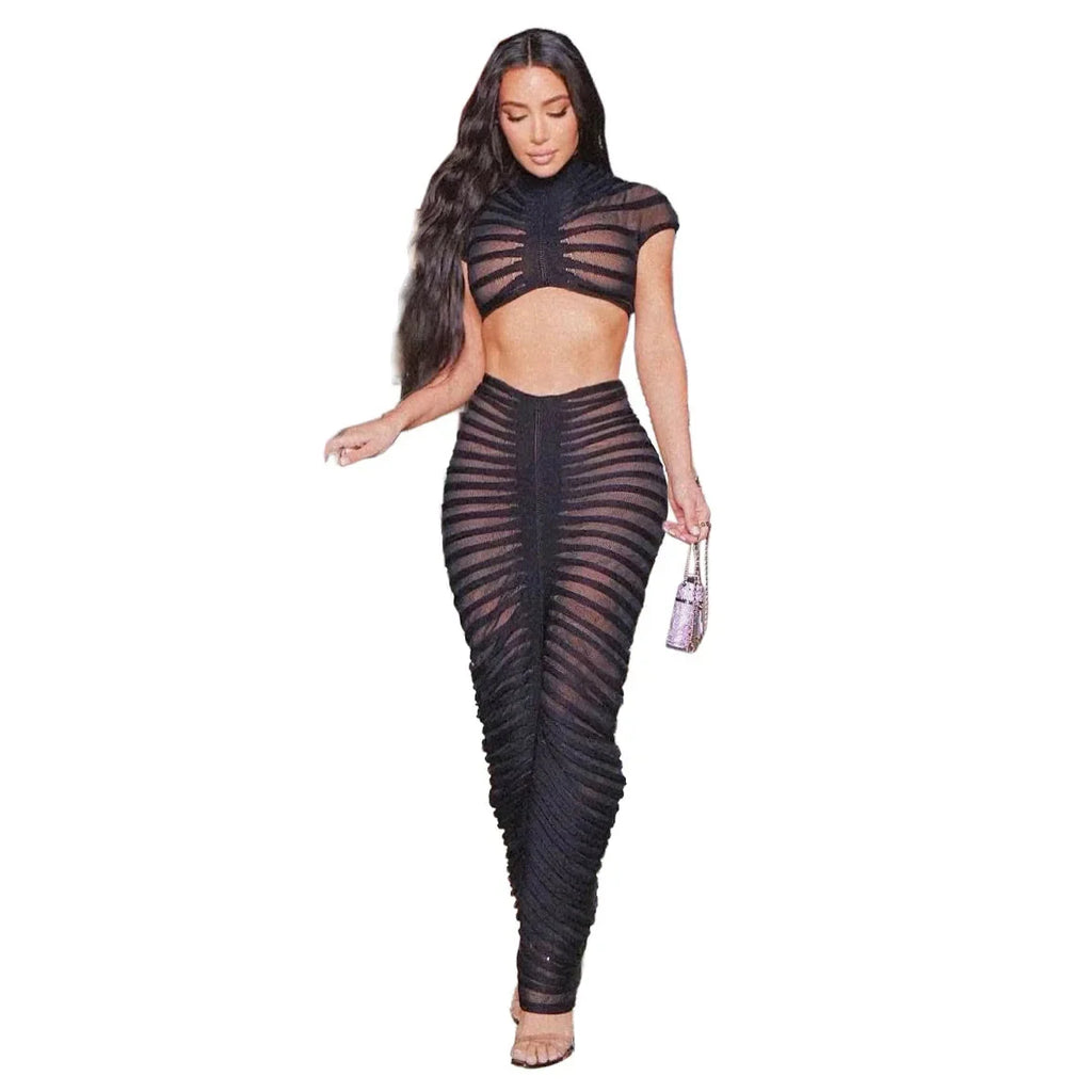 DEKA Beachwear Women Summer Dress Vacation Outfits for New Ladies Split Long Skirt Two Piece Solid Beach Crochet Bikini Cover Up