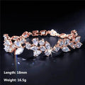 Uilz Luxury Leaf Shaped Bracelet White Gold Color AAA Cubic Zirconia Bracelets Gift for Women Prom Evening Party Jewelry