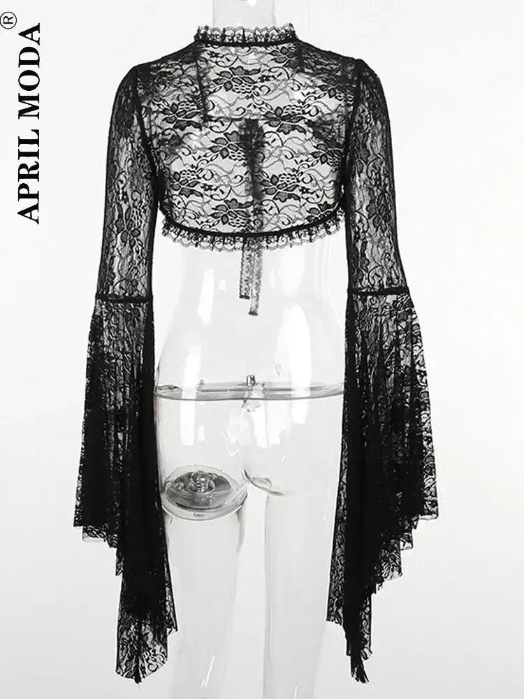 Women Black Lace Shrug
