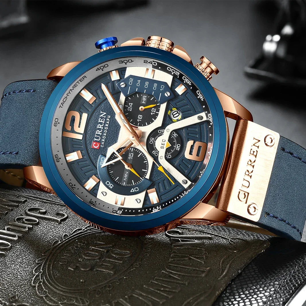 Luxury Men’s Leather Wrist Watch