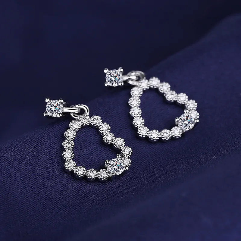 Iconic 925 Sterling Silver Crystal CZ Stud Earrings