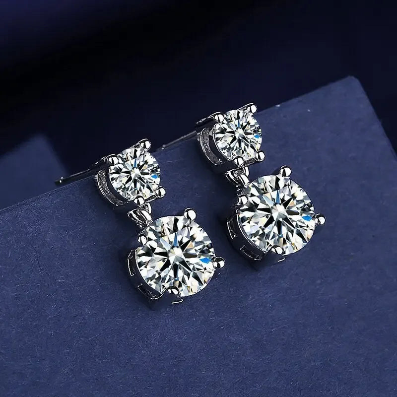Iconic 925 Sterling Silver Crystal CZ Stud Earrings