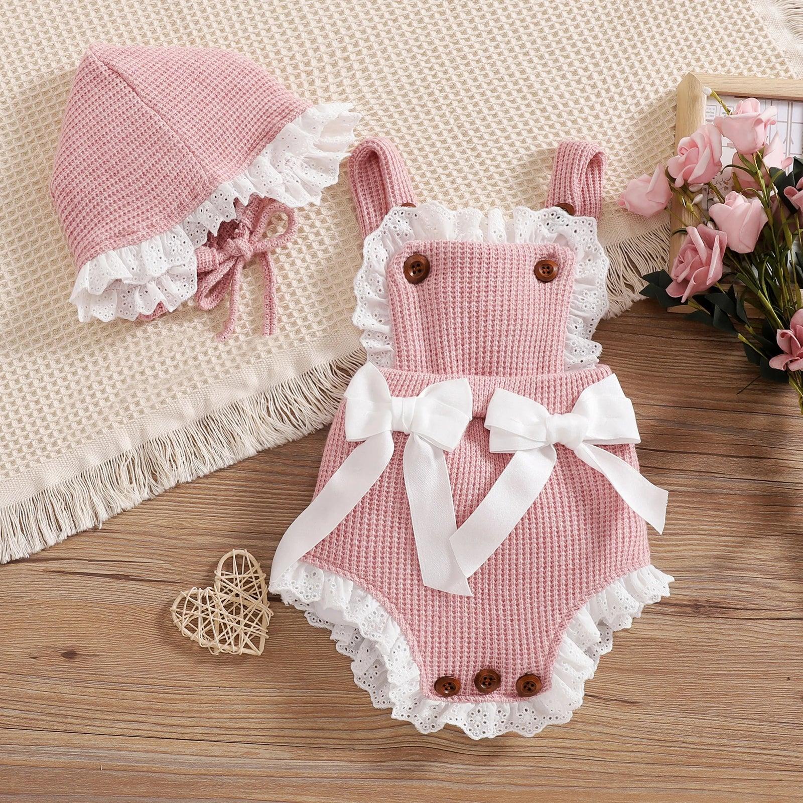 LUX Girls Knit Bodysuit Romper 2pcs