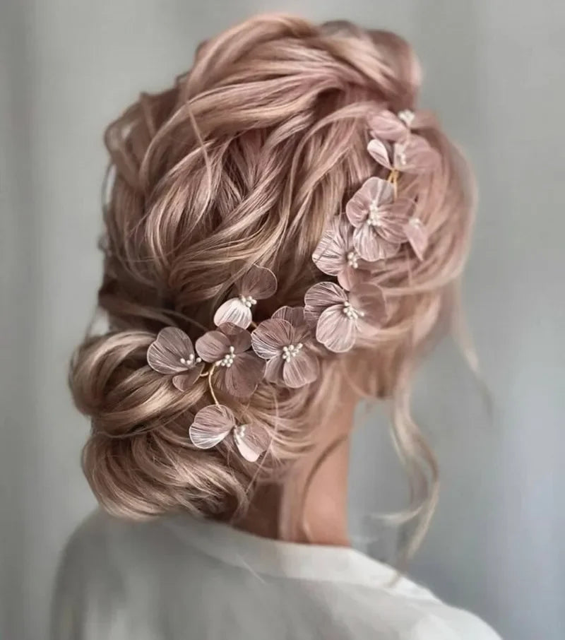 Flower Hairband Bridal Hair Jewelry Pearl Crystal Headband Elegant Birthday Party Tiara Crown Wedding Hair Accessories For Women