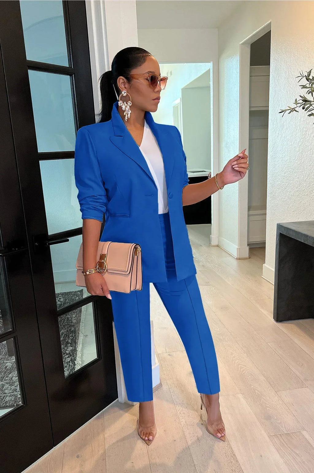 Autumn Office Blazer & Shorts Set