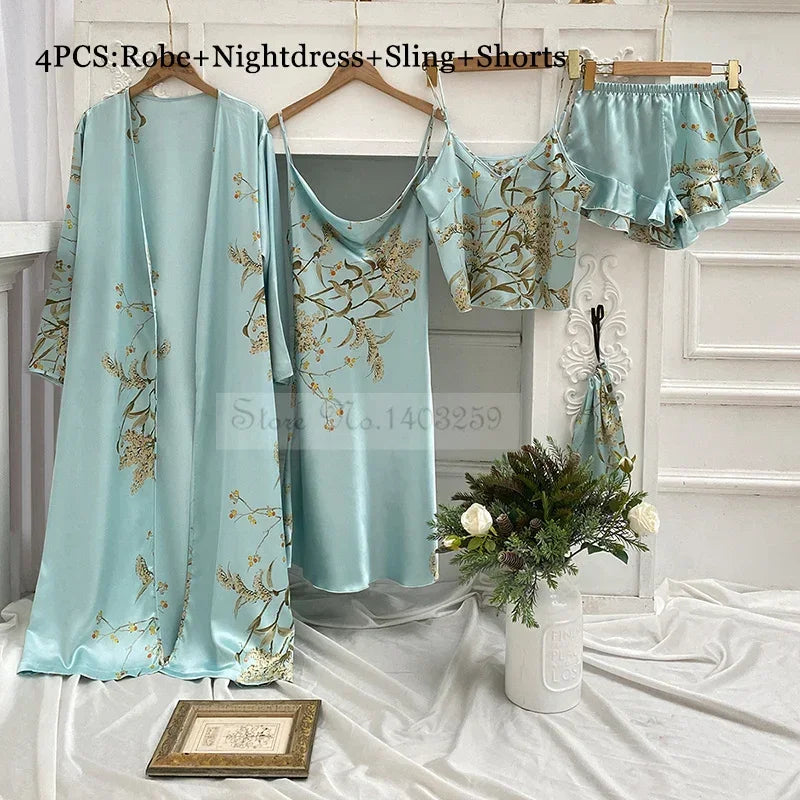 Manifest Kimono Satin Sleepwear Set