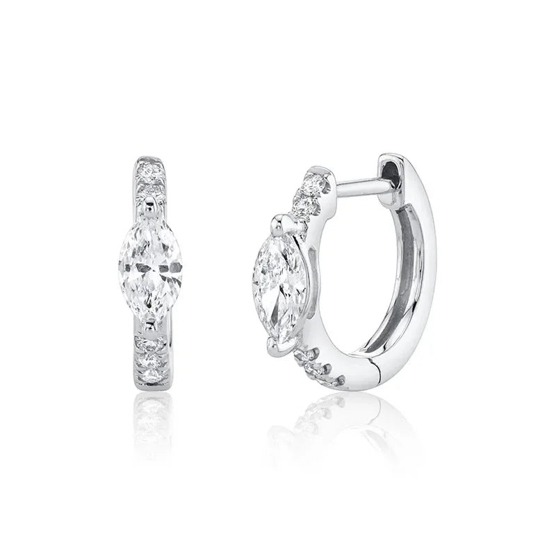 CRMYA Fashion Cubic Zirconia Cz Silver Gold Plated Hoop Earrings For Women Engagement Wedding Trendy Jewelry