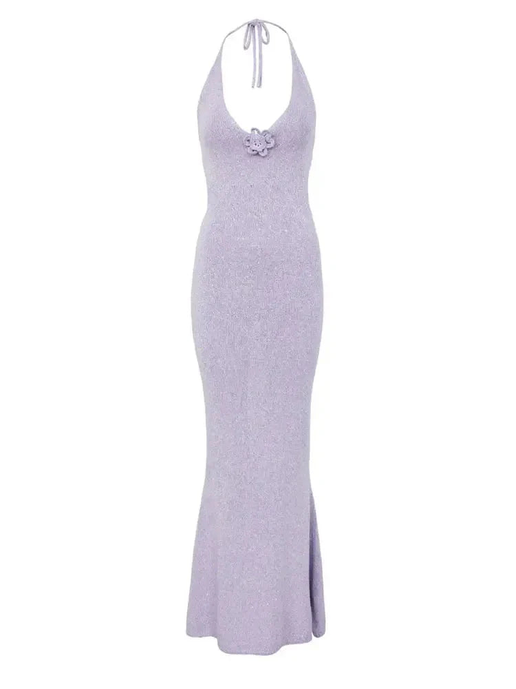 Flower Knit Maxi Dress