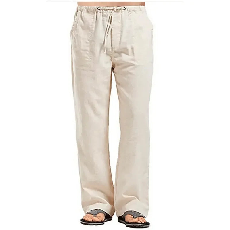 FGKKS Linen Wide Men Pants New Korean Oversize Linens Streetwear Trousers Male Spring Casual Men Pants