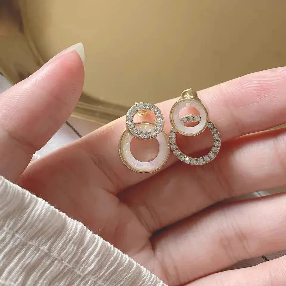 Vintage CC Design Stud Earrings