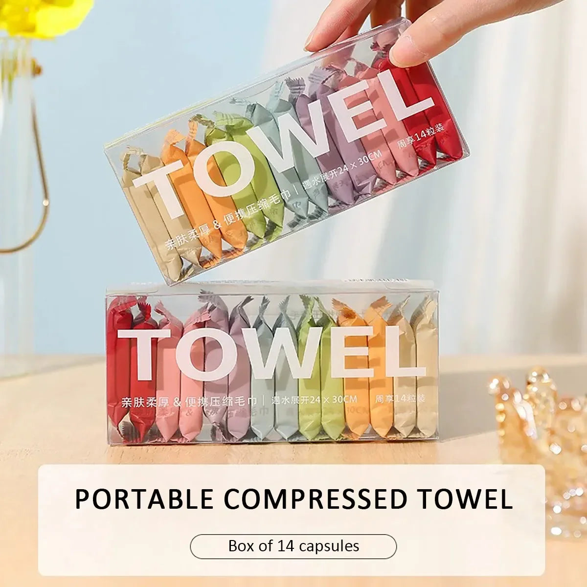 Portable Candy Compressed Towel Day Throw Towel Thickened and Enlarged Cotton Face Wash Travel Pack Disposable Face Towel