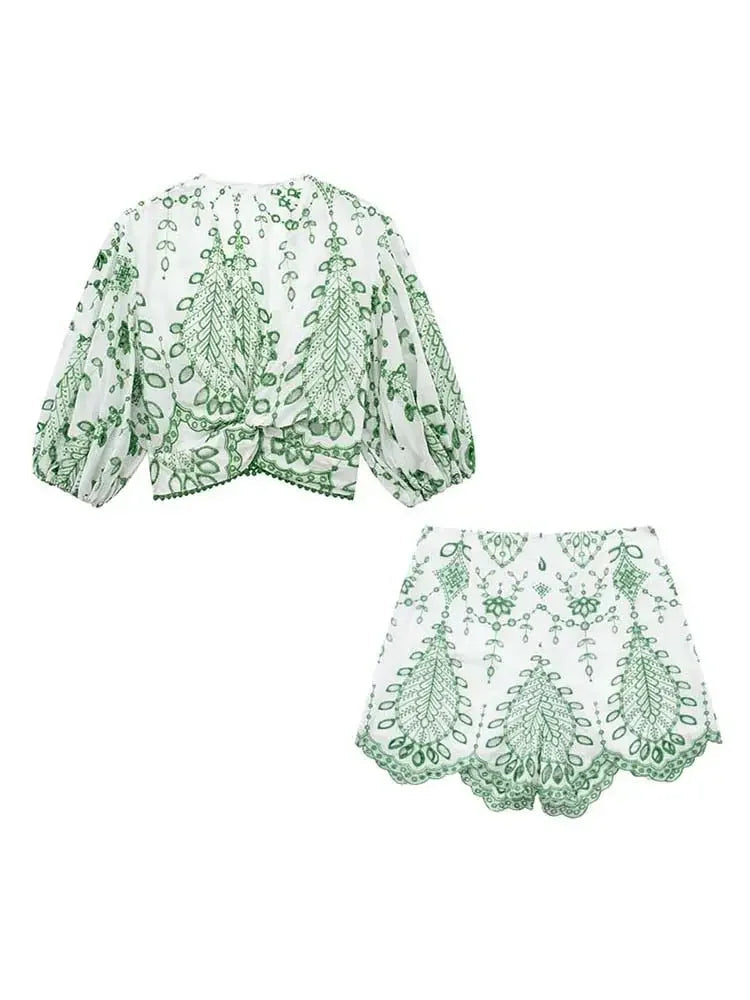 Palm Princess Summer Embroidered Outfit