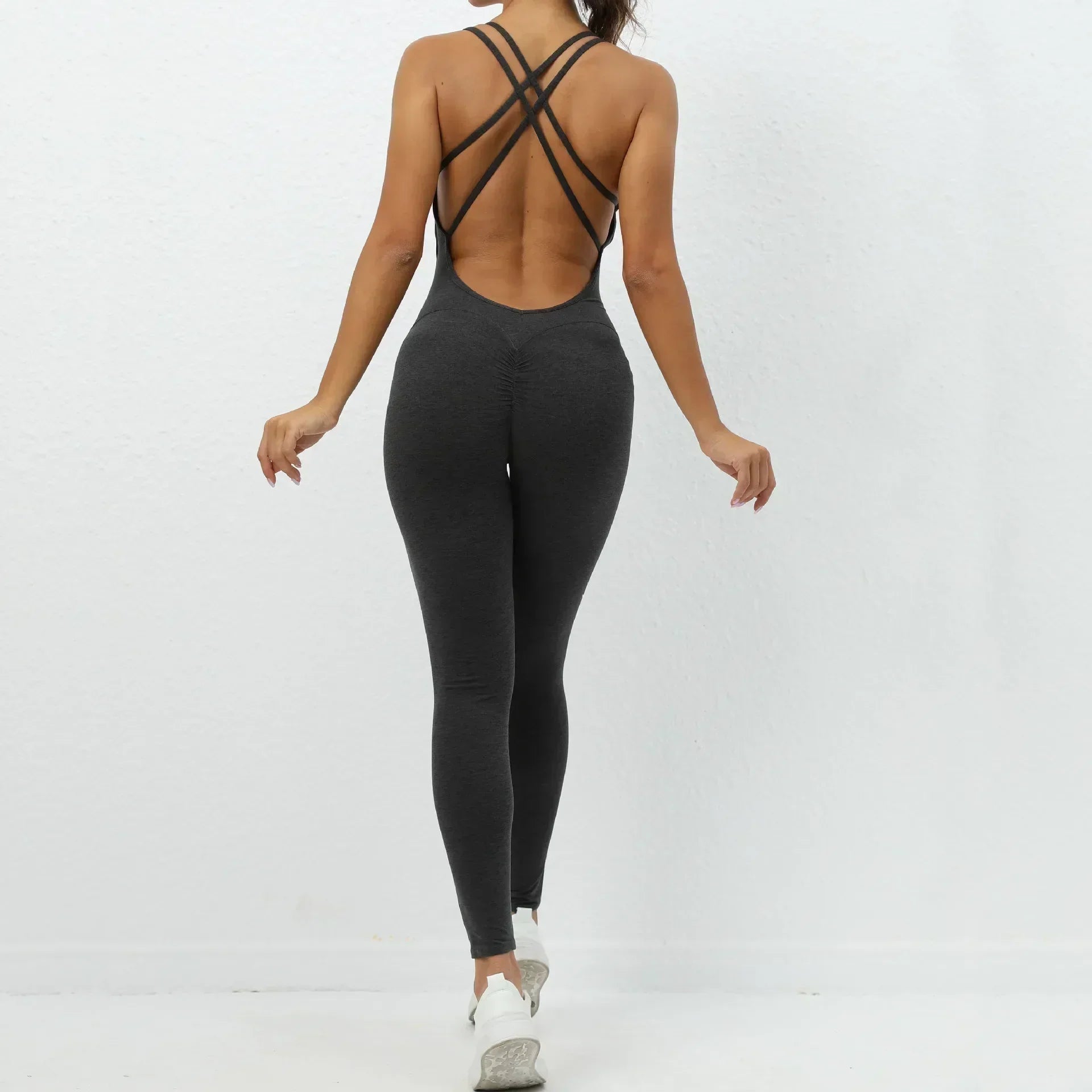 Britany Backless Bodycon Scrunch Jumpsuit