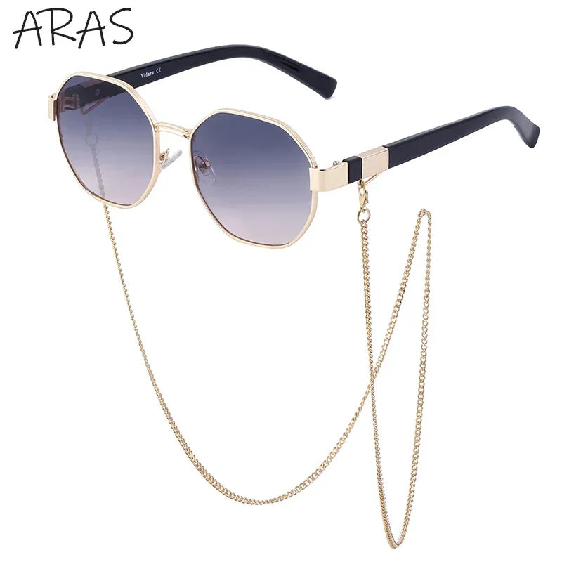 Boho Octagon Sunglasses With Chain