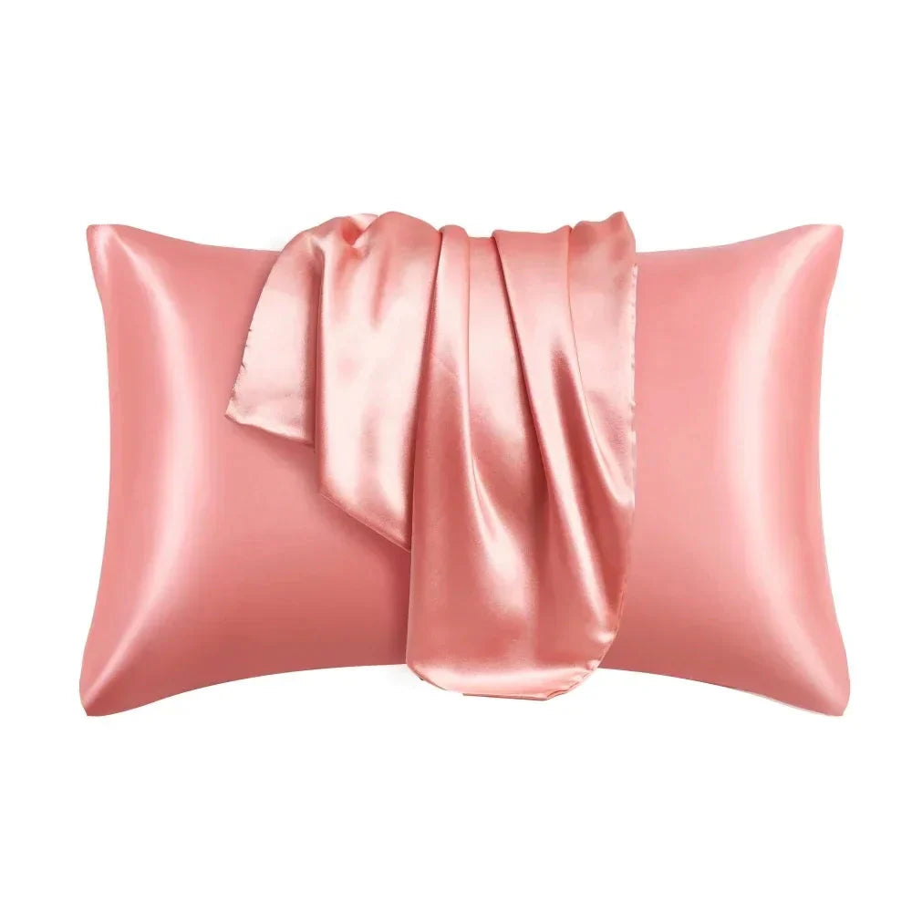 Nordic Silk Pillowcase White Black Grey Khaki Blue Pink Sliver Bed Pillow Covers Luxury Cases Home Bedding Decor