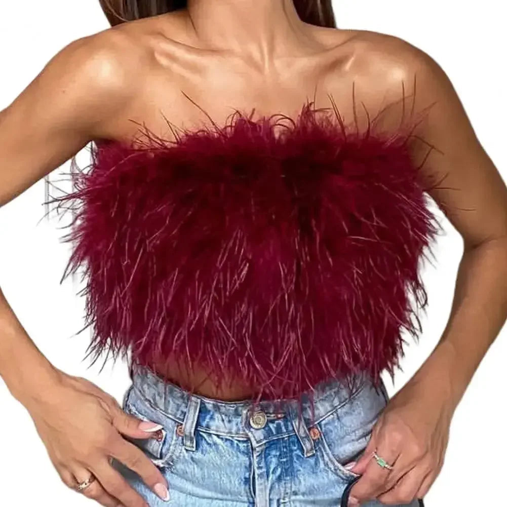 Missy Feather Crop Top