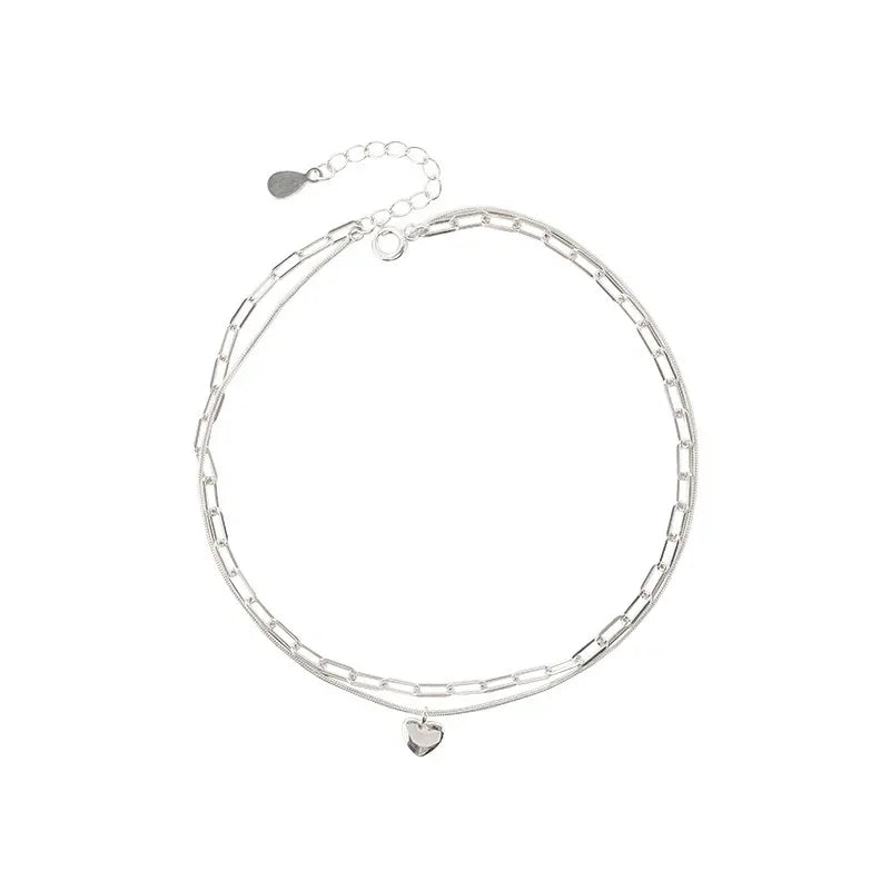 Romance 925 Sterling Silver Double Love Bracelet