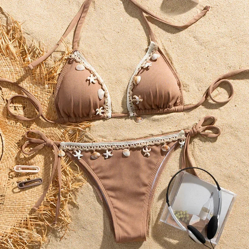Sexy White Bikinis Women's Swimwear Female Swimsuit For Swimming Wear Bathing Suits Brazilian Bikini Set Beachwear Pool Bather