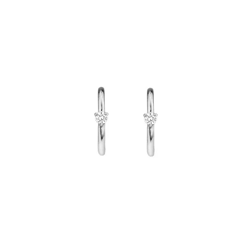 CRMYA Fashion Cubic Zirconia Cz Silver Gold Plated Hoop Earrings For Women Engagement Wedding Trendy Jewelry