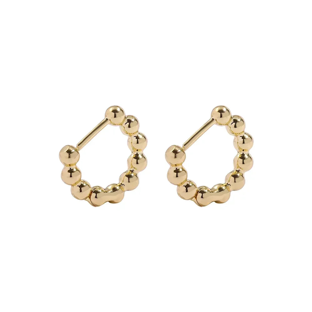 Gold Color Stainless Steel Hoop Earrings for Women Small Simple Round Circle Huggies Ear Rings Steampunk Accessories