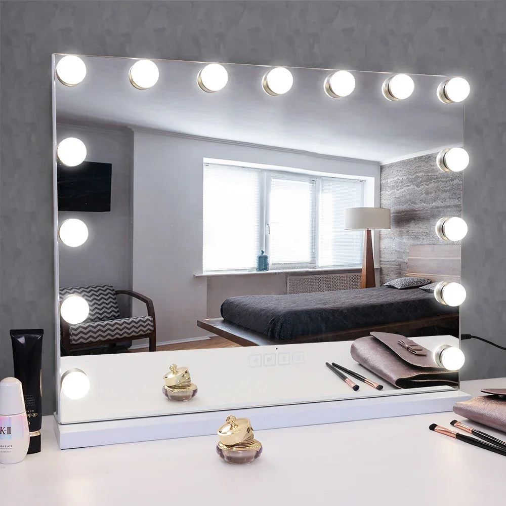 Hollywood Mirror With 15 LED Bulbs