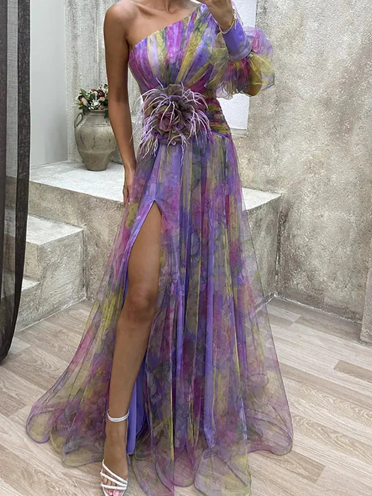 Artful Off The Shoulder Maxi Dress
