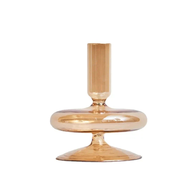 Floriddle Retro Candlesticks Taper Candle Holders Tall Candlesticks Decoration Party Glass Vase Home Decor Wedding Decoration