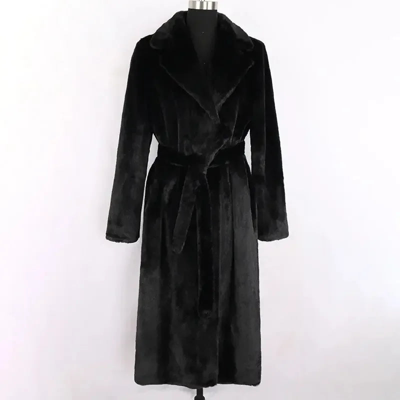 Fluffy Winter Oversized Faux Fur Coat with Hood