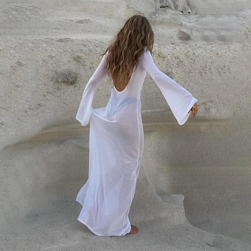Women's Beachwear White Beach Dress Bikini Cover Up