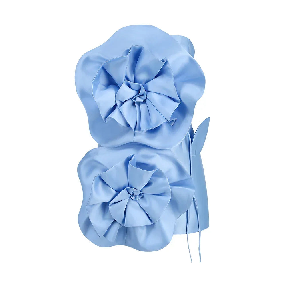 New sexy bra decoration flower dress, Women's temperament  back tiedesign party ceremonial dress dress