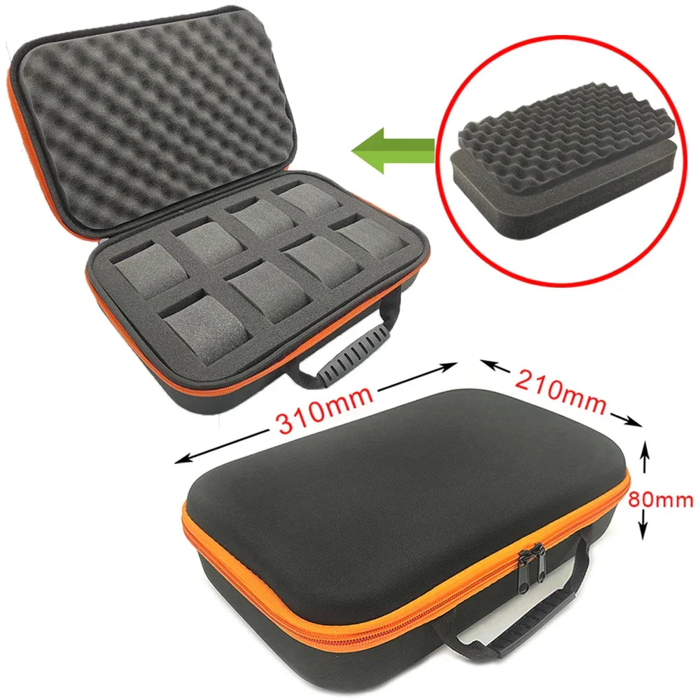 8 Slot Watch Storage Box Shockproof Watch Carry Case Organizer Protective Canvas EVA Hard Shell Zipper Watch Storage Case