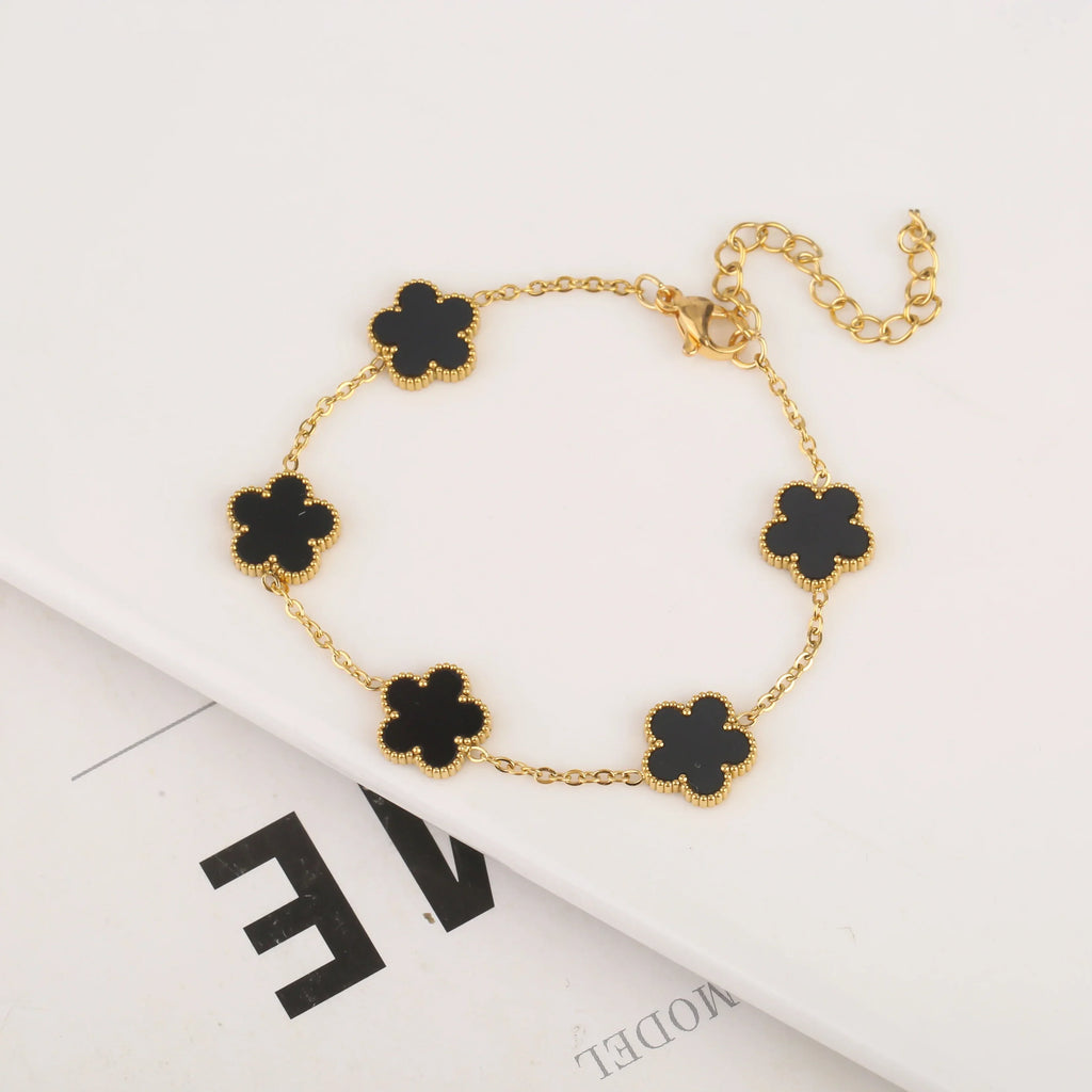 Gold Plated Stainless Steel Flower Bracelet